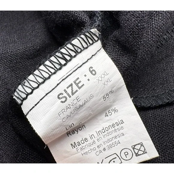 Tara Vao Artsy Linen Blend Shirt Wooden Buttons BOHO Ethnic Gypsy Earthy Size 6 - Picture 6 of 9